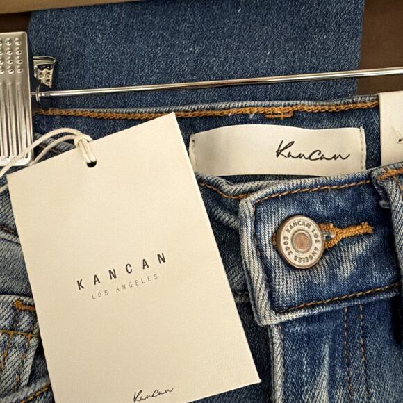 NWT Kancan Mid-Wash Fringed Ankle Skinny Jeans Size 23 #0787 - Picture 4 of 4
